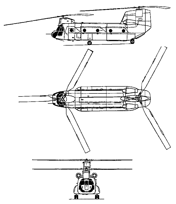 Схема вертолета Boeing-Vertol CH-47