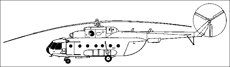 Схема первого опытного вертолета Ми-18, увеличить рисунок