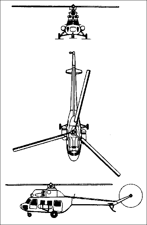 Схема вертолета Ми-2