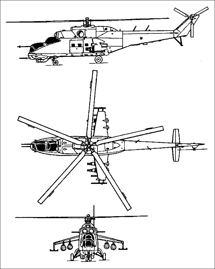 Схема вертолета Ми-24