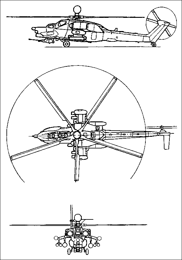 Схема вертолета Ми-28Н