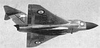 XA809, a Javelin F.(AW) Mk.2 of No.46 Sqn. showing the two 250-gallon ventral drop tanks.