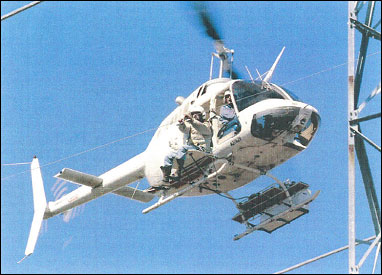 Bell 206B JetRanger III employed for power lines maintenance