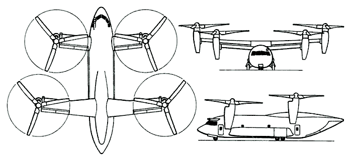 Bell Quad Tiltrotor general arrangement