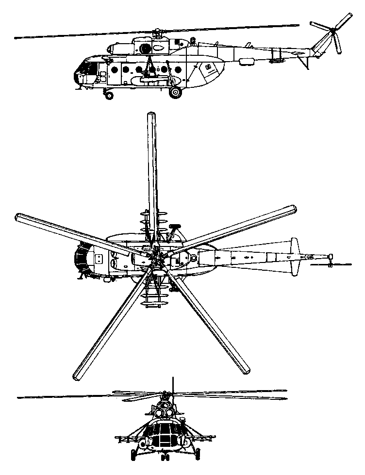 Схема вертолета Ми-17