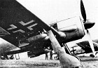 Installation of racks for eight small 50-kg bombs on the Fw 190V-8