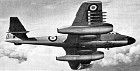 The F.8 could be converted to the F.R.9 by the attachment of a camera nose. VW360 was an F.R.9, but here it lacks a camera nose and is carrying eight HVAR rockets