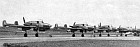 Line-up of J.21A's with F9 at Goteborg; these are 3rd Squadron aircraft