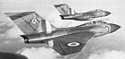 Two Javelin F.(AW) Mk.6's of No.85(F) Squadron R.A.F.; note hexagon fin insignia, reminiscent of the marking carried by the squadron's Hurricane I's in the Battle of France