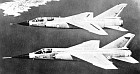 Mirage F1-01 (foreground) and Mirage F2 together early in 1967.
