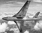 The prototype Valiant WB210 during initial test flight showing original straight slotted air intake with airflow straighteners in port leading edge wing root.