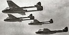One of many Vampire 5 formation teams, this group was flown by instructors from RAF Swinderby during the mid 1950's.